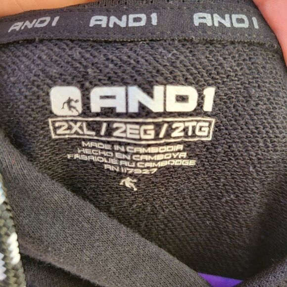 AND1 Cut Off Sleeve Sweatshirt (Size 2XL) - Picture 3 of 4